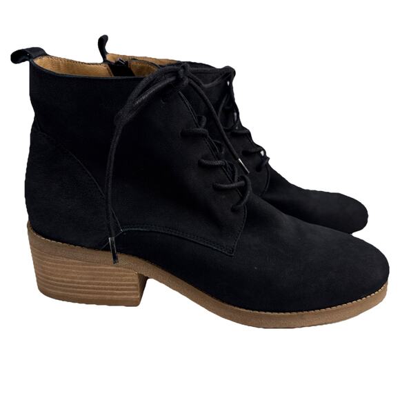 Lucky Brand Womens Shoe Tamela Ankle Boot Lace Up Booties Black Morocco 11 M NWB - Picture 1 of 10